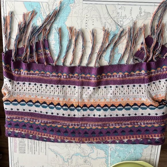 Knit Mix Cropped Cardigan with Tassels - Picture 5 of 6